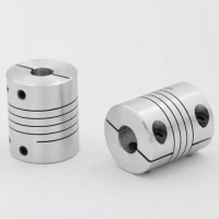 25mm OD x 30mm Length Aluminum Flexible Coupling, Bore Sizes 5-12mm